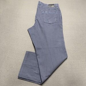 Hiltl Pants Mens 42x30 Blue Straight‎ Leg Stretch Cotton Blend Dress Casual